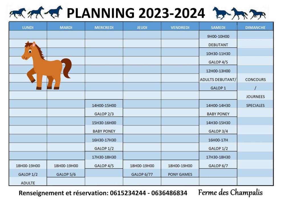 PLANNING COURS